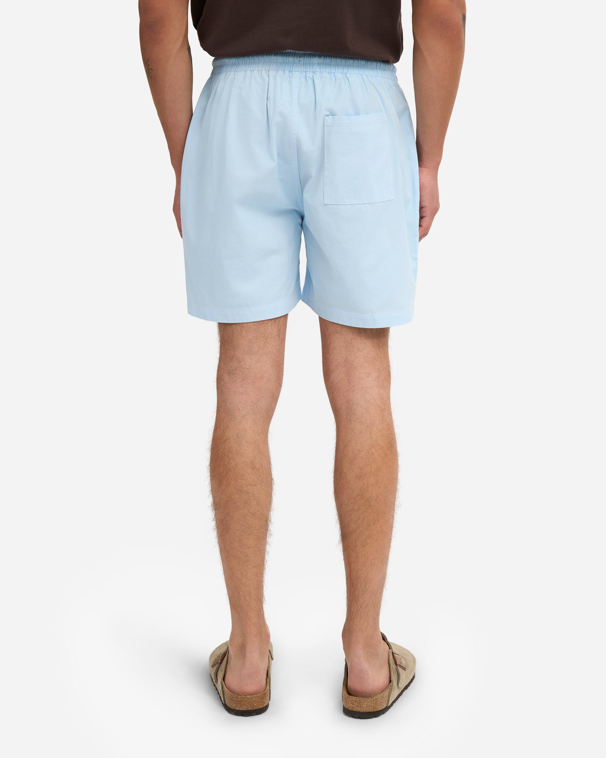Men's Organic Cotton Twill Shorts – Garment Dyed, Adjustable Elasticated Waistband, Tailored Fit | Polar Blue