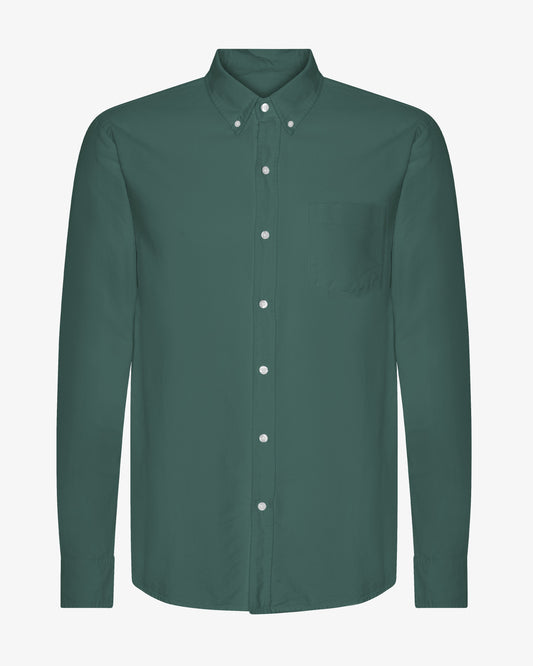Men's Organic Cotton Oxford Shirt – Button-Down Collar, Slim Fit with Chest Pocket | Emerald Green