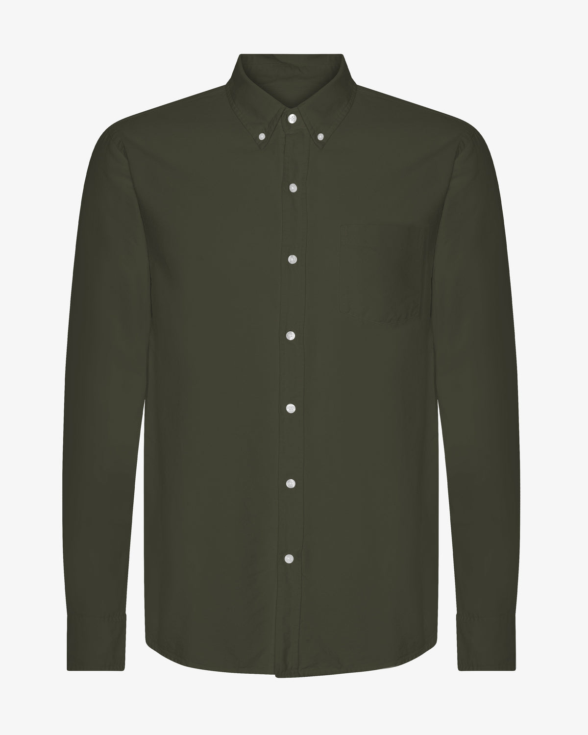 Men's Organic Cotton Oxford Shirt – Button-Down Collar, Slim Fit with Chest Pocket | Hunter Green – view 1
