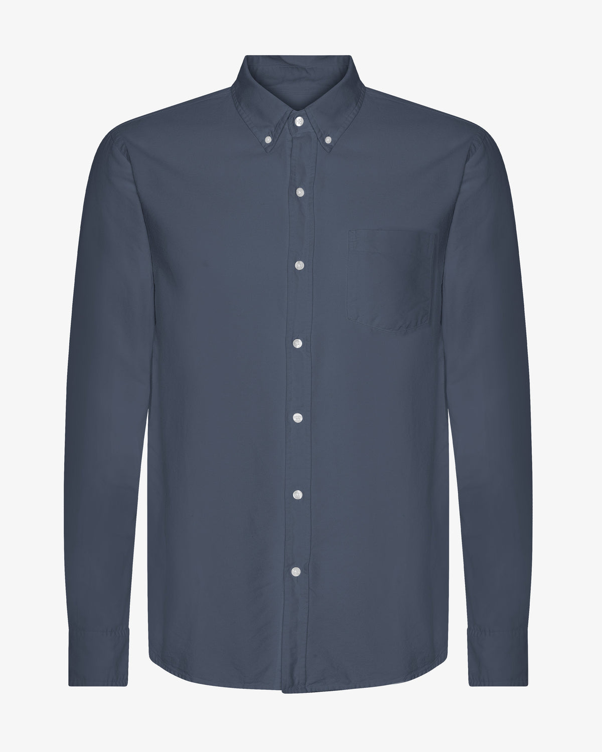 Men's Organic Cotton Oxford Shirt – Button-Down Collar, Slim Fit with Chest Pocket | Petrol Blue