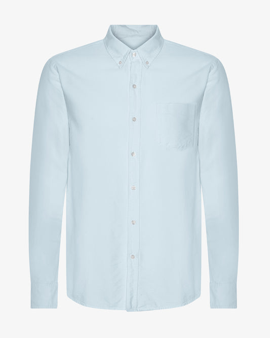 Men's Organic Cotton Oxford Shirt – Button-Down Collar, Slim Fit with Chest Pocket | Polar Blue