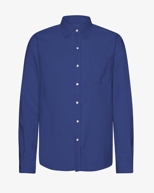 Men's Organic Cotton Flannel Shirt – Lightweight Flannel, Regular Fit with Chest Pocket | Marine Blue