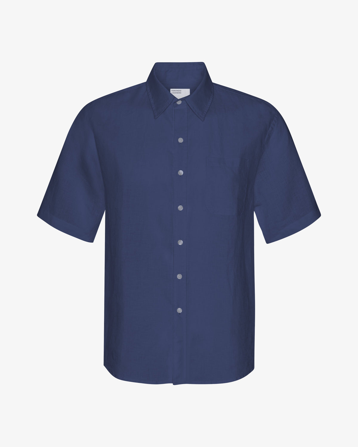 Men's Short Sleeve Linen Shirt in Petrol Blue – view 1