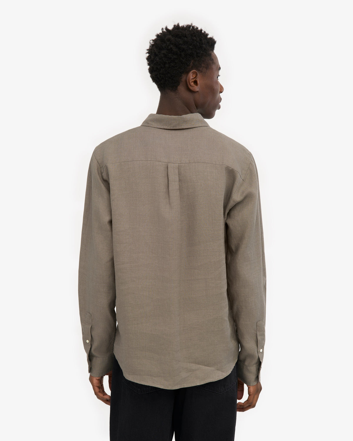 Men's Linen Shirt in Dusty Olive – view 4