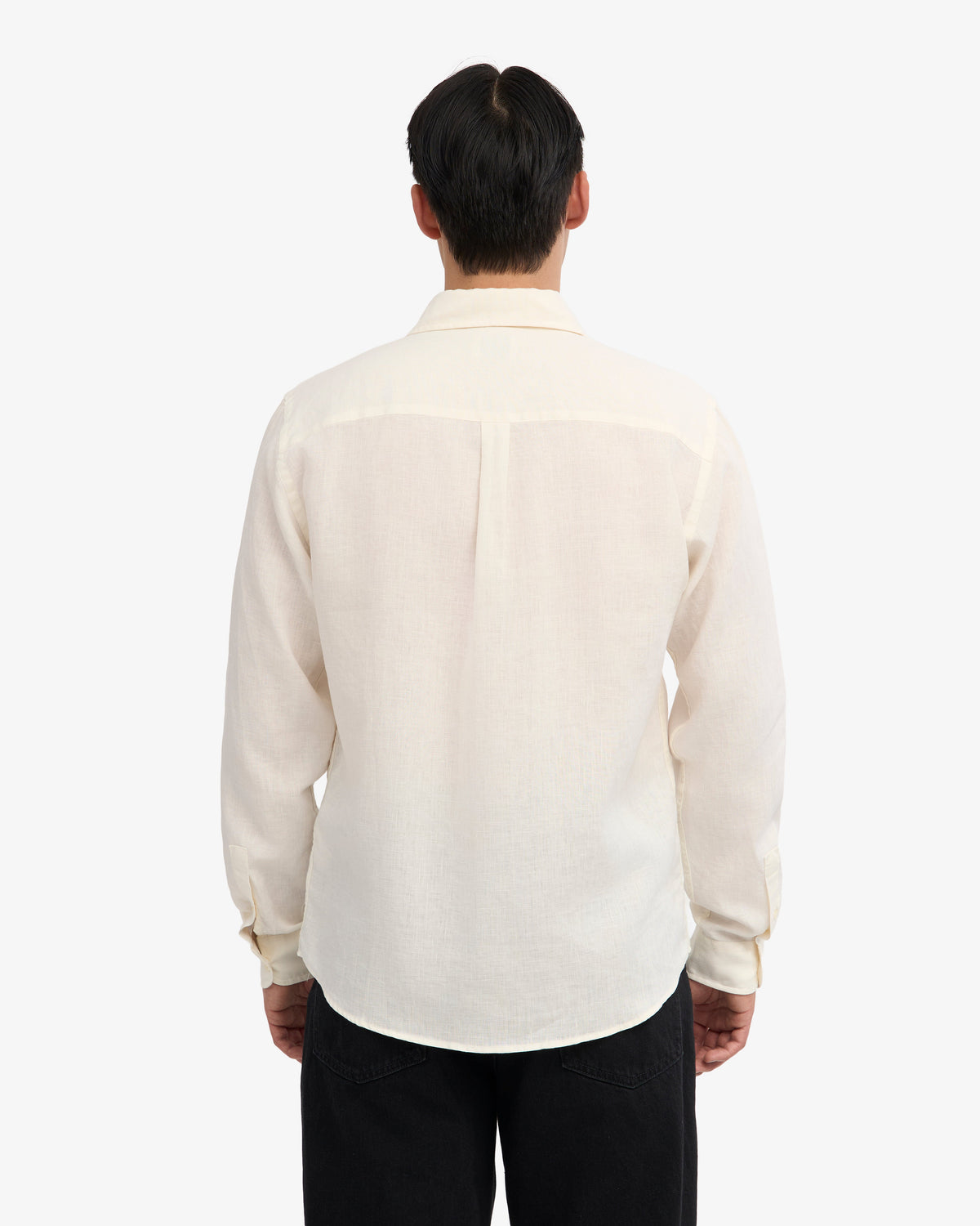 Men's Linen Shirt in Ivory White – view 4