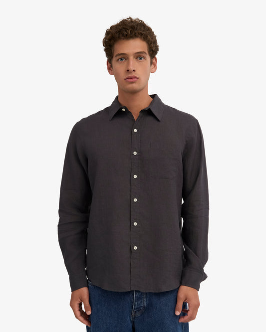 Men's Linen Shirt in Lava Grey – view 2