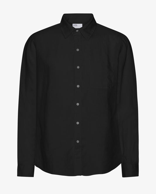 Men's Linen Shirt in Deep Black – view 1