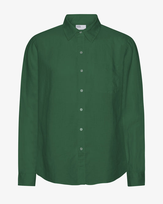 Men's Linen Shirt in Emerald Green – view 1