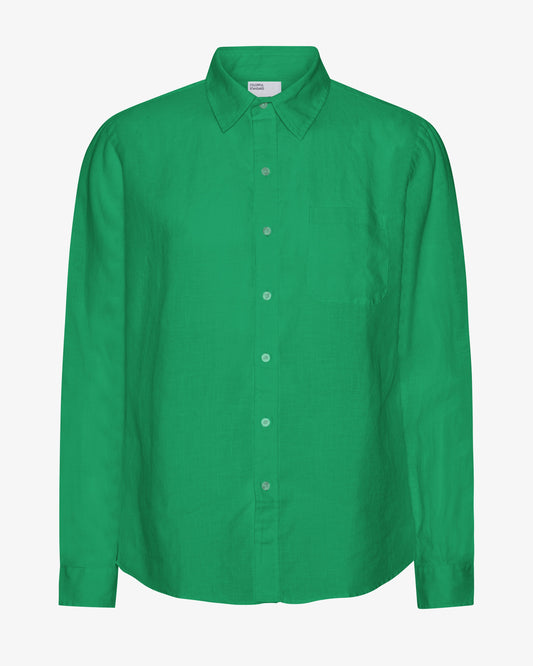 Men's Linen Shirt in Kelly Green – view 1