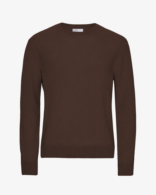 Men's Recycled Merino Wool Crew Neck Jumper in Coffee Brown – view 1