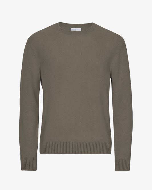 Men's Recycled Merino Wool Crew Neck Jumper in Dusty Olive – view 1