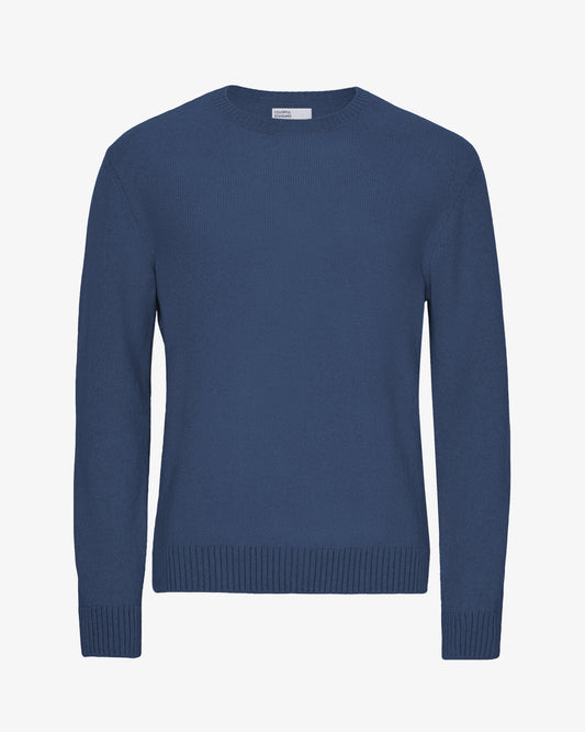 Men's Recycled Merino Wool Crew Neck Jumper in Petrol Blue – view 1