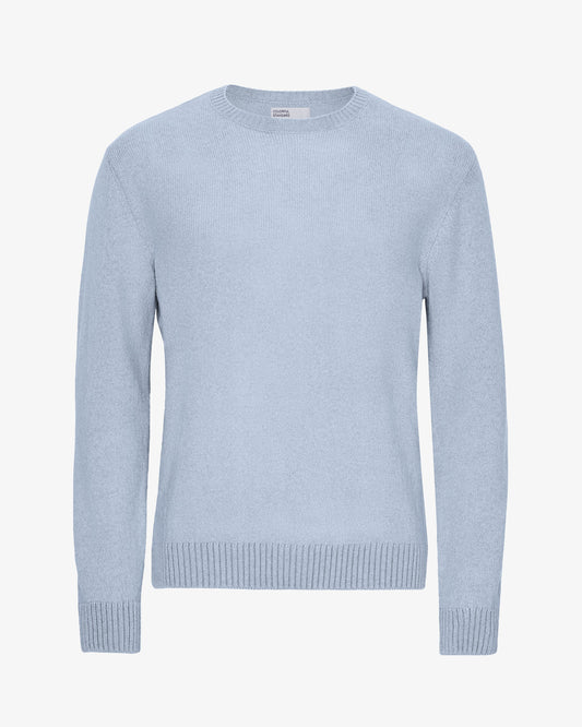 Men's Recycled Merino Wool Crew Neck Jumper in Polar Blue – view 1