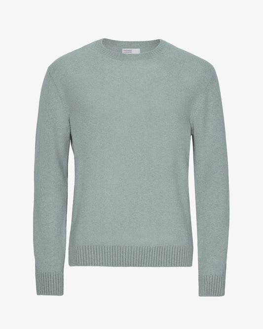 Men's Recycled Merino Wool Crew Neck Jumper in Steel Blue – view 1
