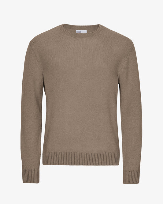 Men's Recycled Merino Wool Crew Neck Jumper in Warm Taupe – view 1