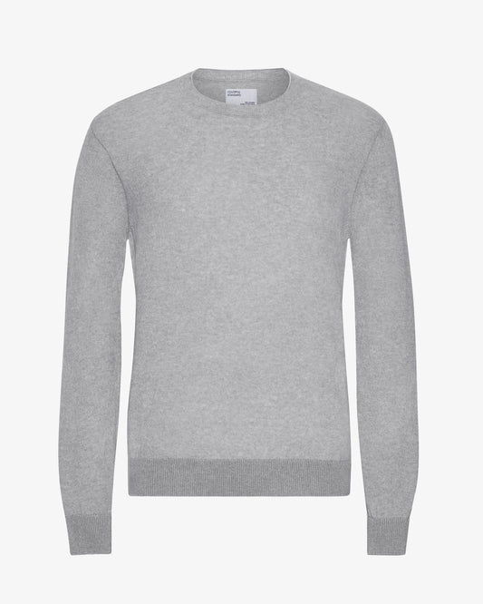 Men's Lightweight Merino Wool Crew Neck Jumper in Heather Grey – view 1