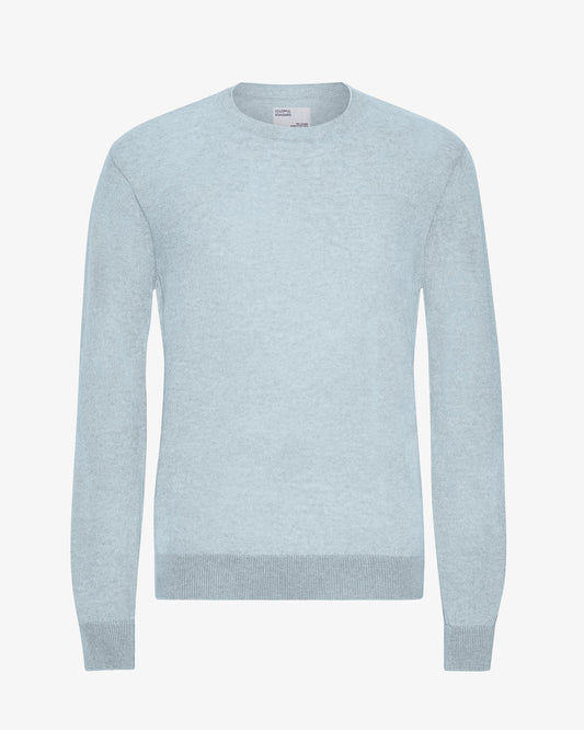 Men's Lightweight Merino Wool Crew Neck Jumper in Polar Blue – view 1