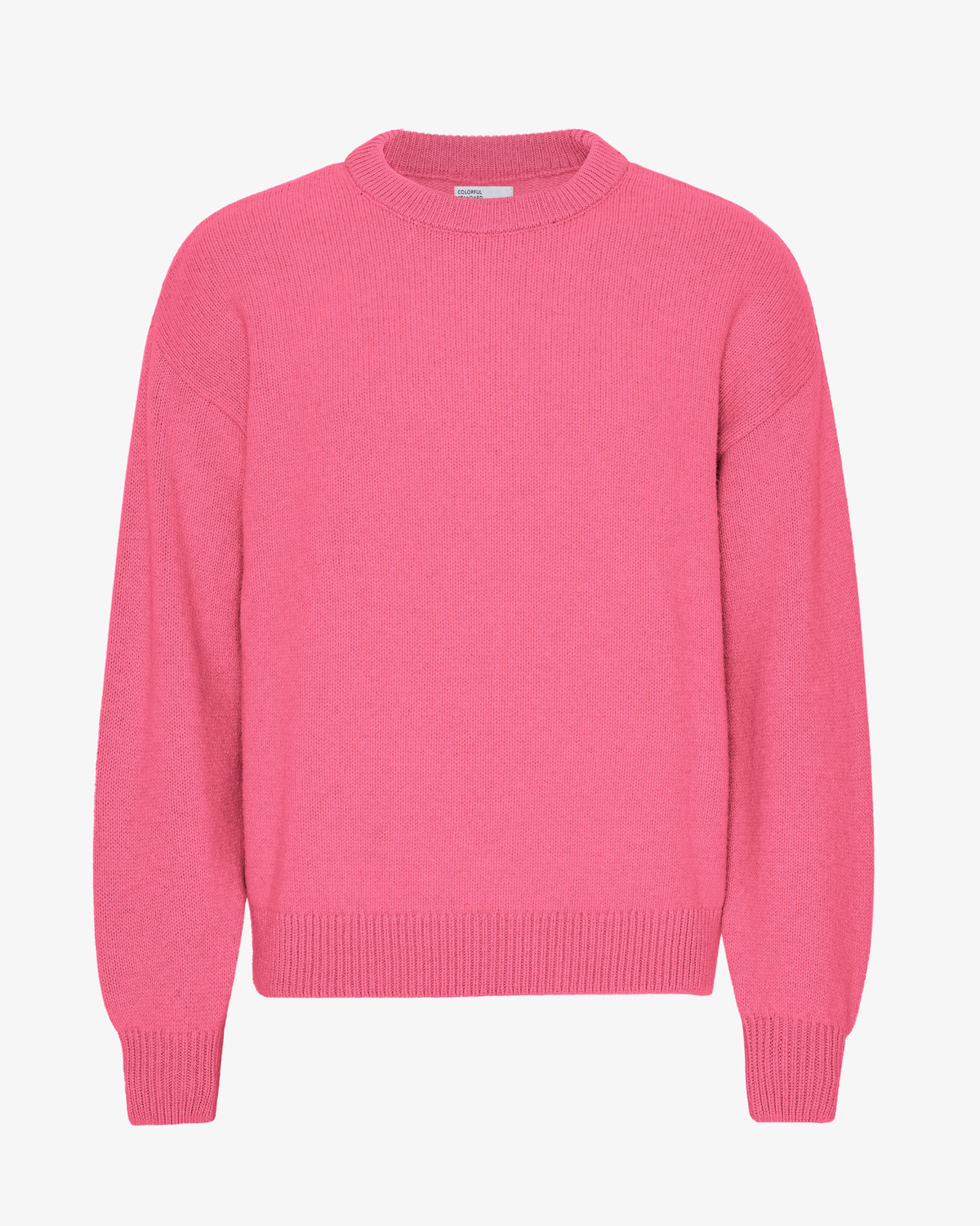 Men's Oversized Merino Wool Crew Neck Jumper in Bubblegum Pink – view 1