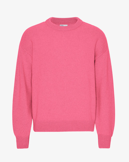 Men's Oversized Merino Wool Crew Neck Jumper in Bubblegum Pink – view 1