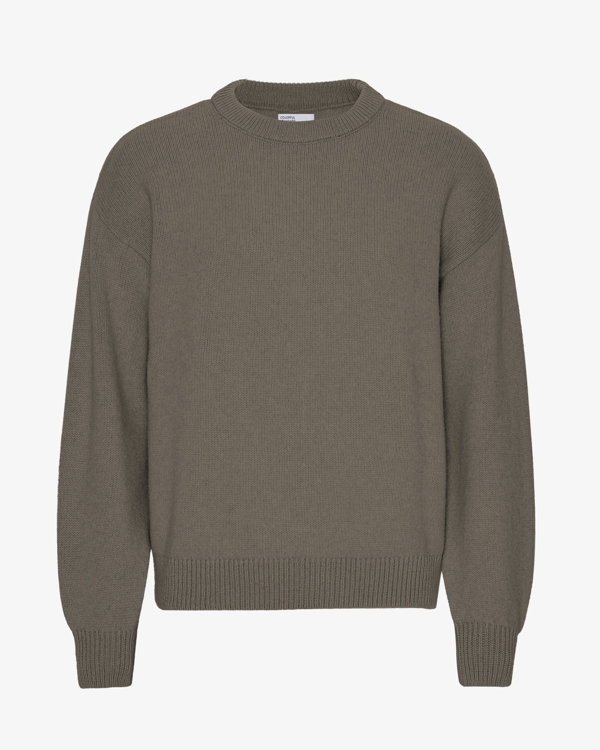 Men's Oversized Merino Wool Crew Neck Jumper in Dusty Olive – view 1