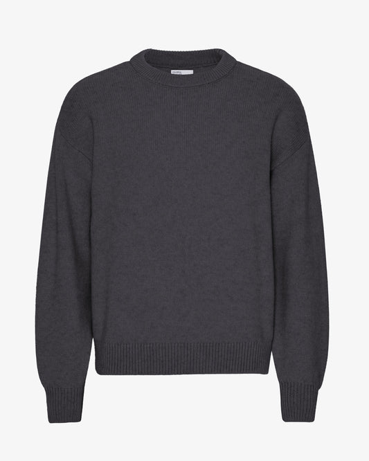 Men's Oversized Merino Wool Crew Neck Jumper in Lava Grey – view 1