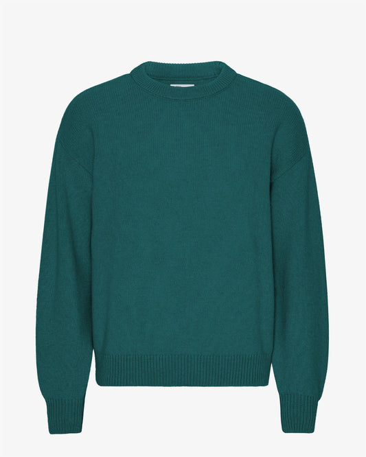 Men's Merino Wool Oversized Crew Jumper in Ocean Green – view 1