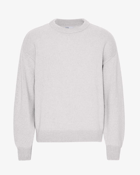 Men's Oversized Merino Wool Crew Neck Jumper in Snow Melange – view 1