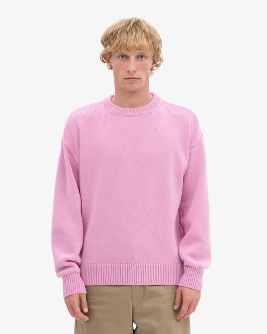 Men's Merino Wool Oversized Crew Jumper in Cherry Blossom – view 2