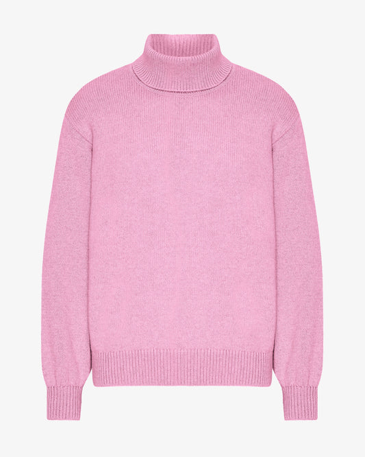 Men's Recycled Merino Wool Turtleneck Jumper in Cherry Blossom – view 1