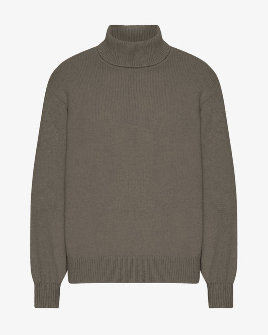 Men's Recycled Merino Wool Turtleneck Jumper in Dusty Olive – view 1