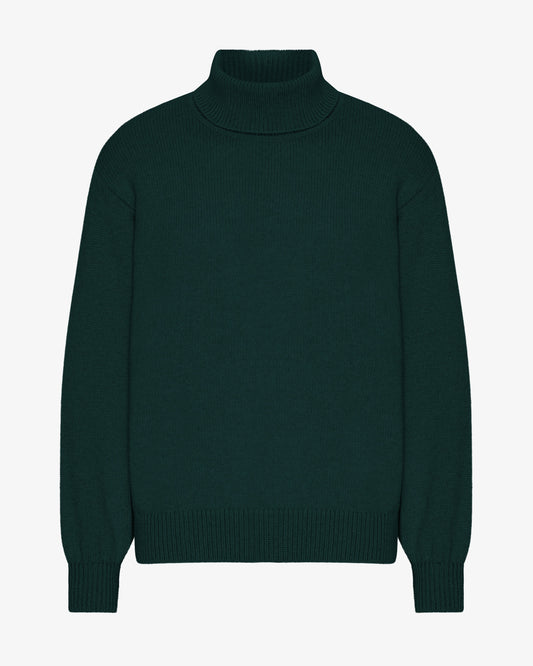 Men's Recycled Merino Wool Turtleneck Jumper in Emerald Green – view 1