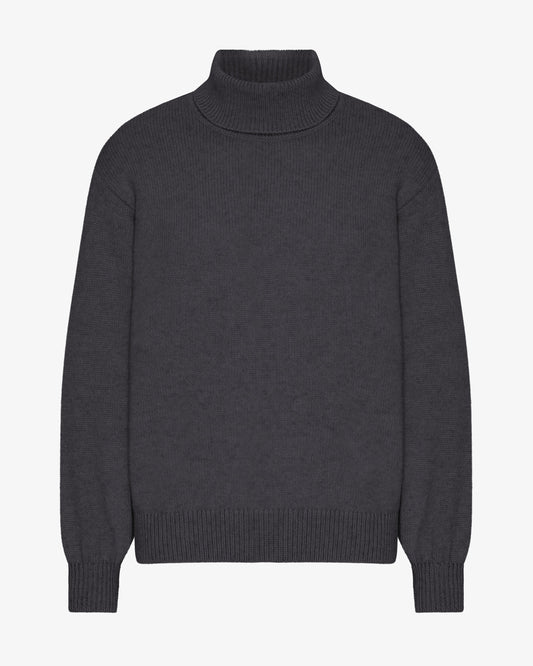 Men's Recycled Merino Wool Turtleneck Jumper in Lava Grey – view 1