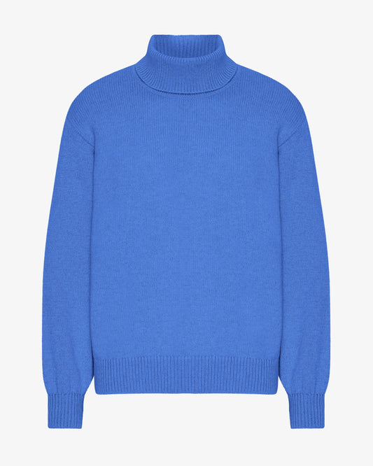 Men's Recycled Merino Wool Turtleneck Jumper in Pacific Blue – view 1