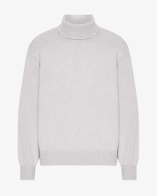 Men's Recycled Merino Wool Turtleneck Jumper in Snow Melange – view 1