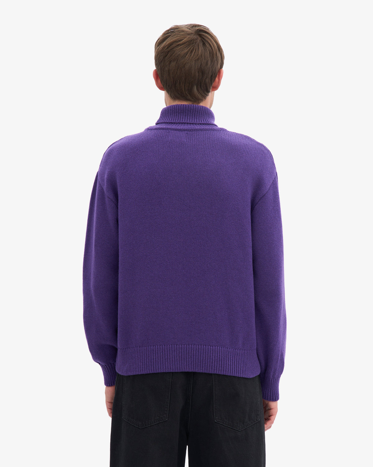 Men's Recycled Merino Wool Turtleneck Jumper in Ultra Violet – view 4