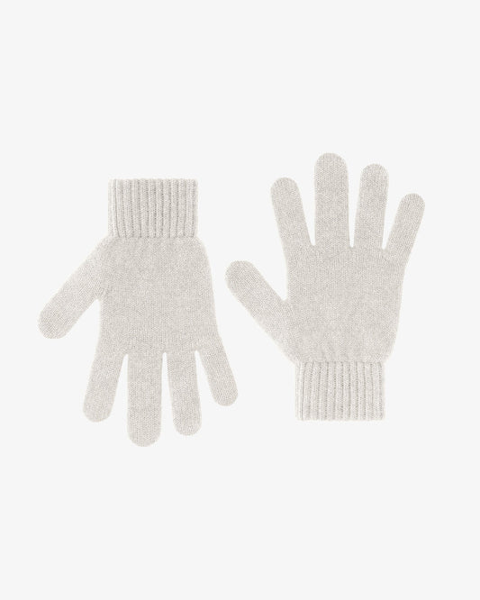 Men's Recycled Merino Wool Gloves – Textured Knit with Ribbed Cuffs, Snug Warm Winter Fit | Optical White