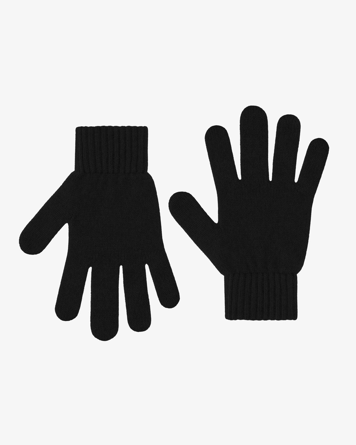 Men's Recycled Merino Wool Gloves – Textured Knit with Ribbed Cuffs, Snug Warm Winter Fit | Deep Black – view 1
