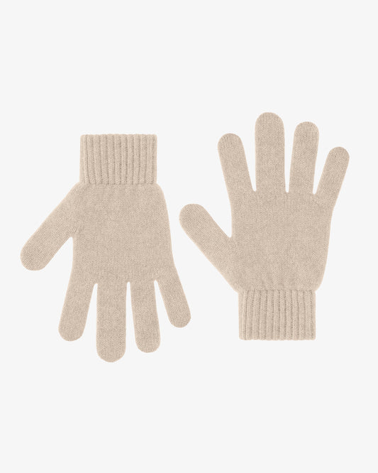 Men's Recycled Merino Wool Gloves – Textured Knit with Ribbed Cuffs, Snug Warm Winter Fit | Ivory White