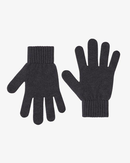 Men's Recycled Merino Wool Gloves – Textured Knit with Ribbed Cuffs, Snug Warm Winter Fit | Lava Grey