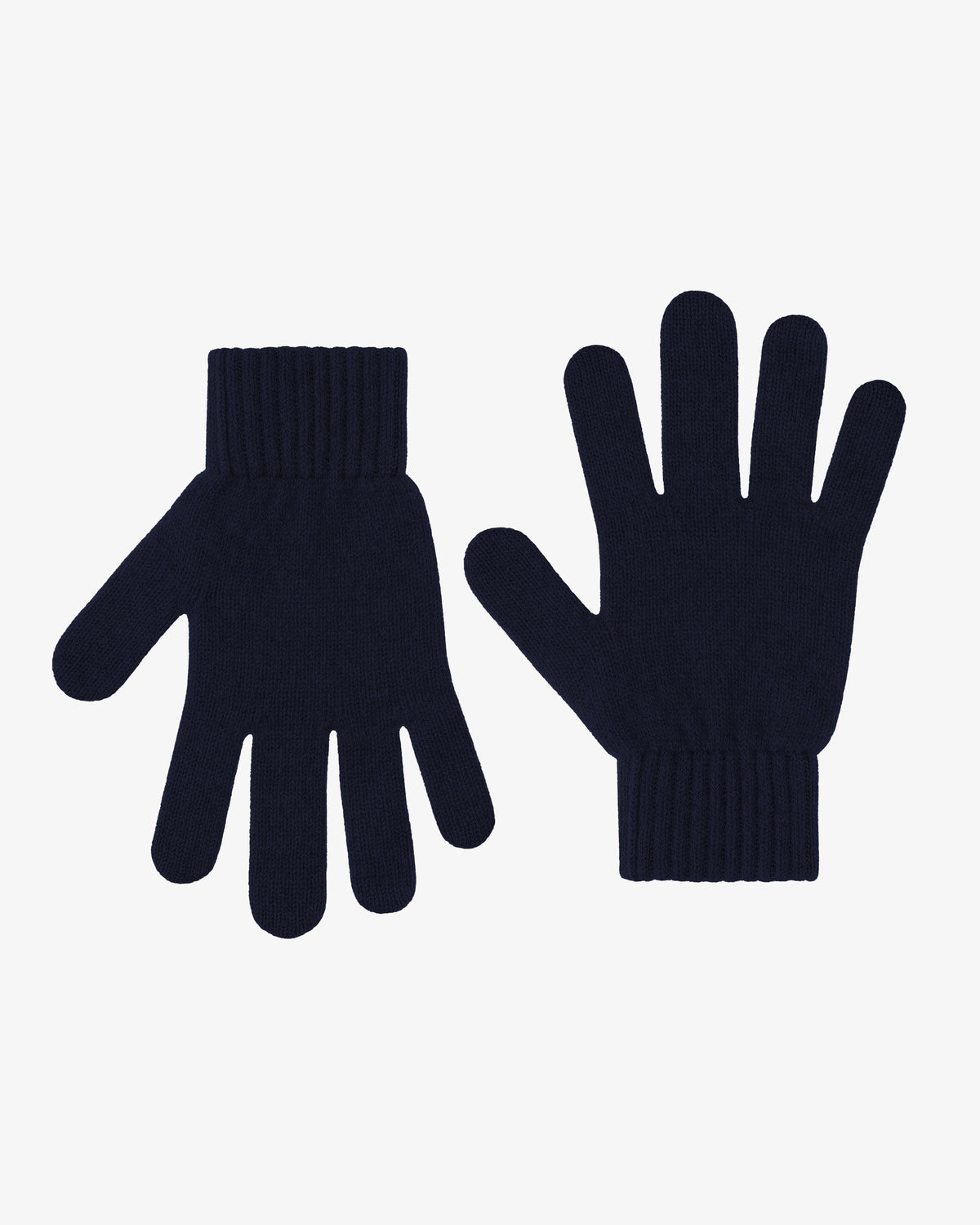 Men's Recycled Merino Wool Gloves – Textured Knit with Ribbed Cuffs, Snug Warm Winter Fit | Navy Blue – view 1