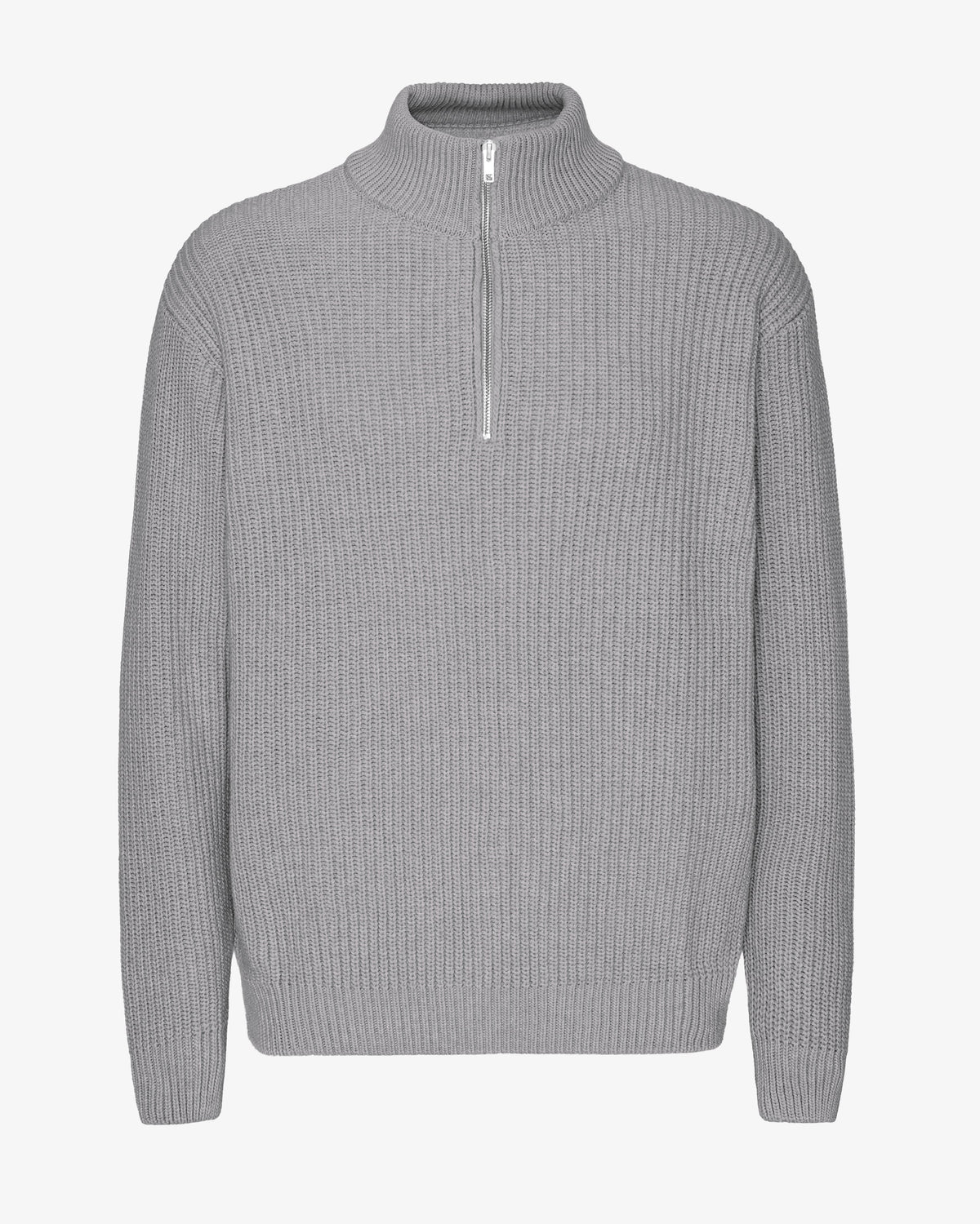 Men's Recycled Merino Wool Quarter Zip Jumper in Heather Grey – view 1