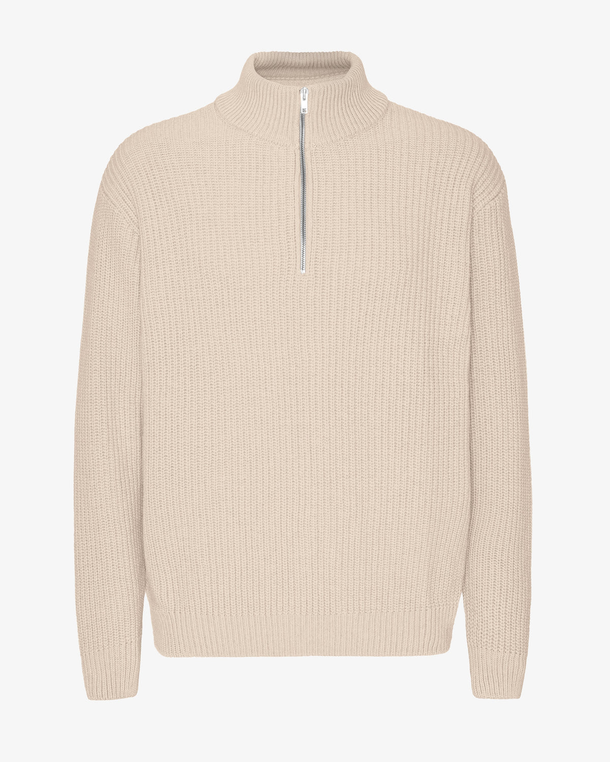 Men's Recycled Merino Wool Quarter Zip Jumper in Ivory White – view 1