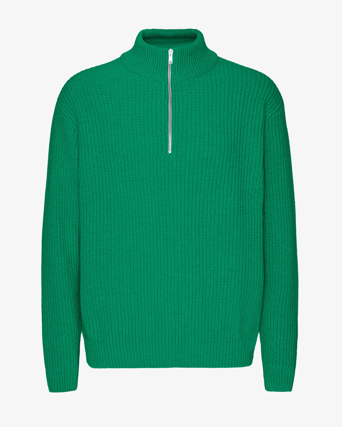 Men's Recycled Merino Wool Quarter Zip Jumper in Kelly Green – view 1