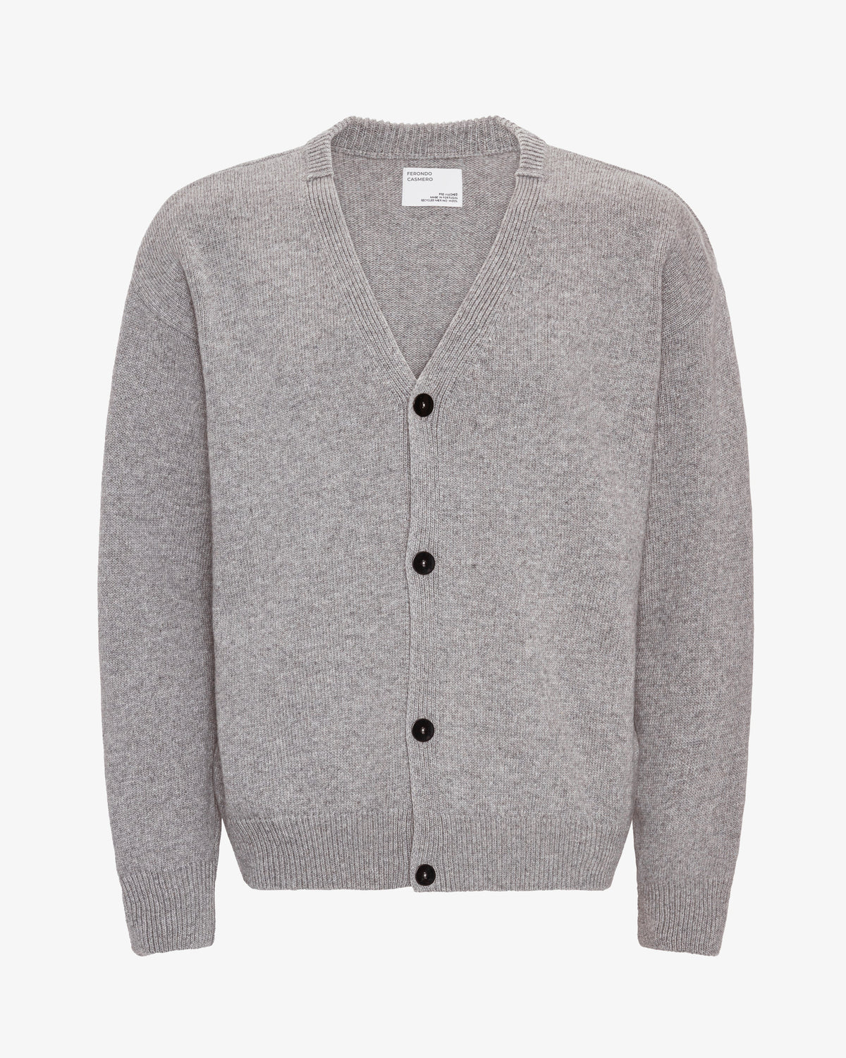 Men's Merino Wool V-Neck Cardigan in Heather Grey – view 1