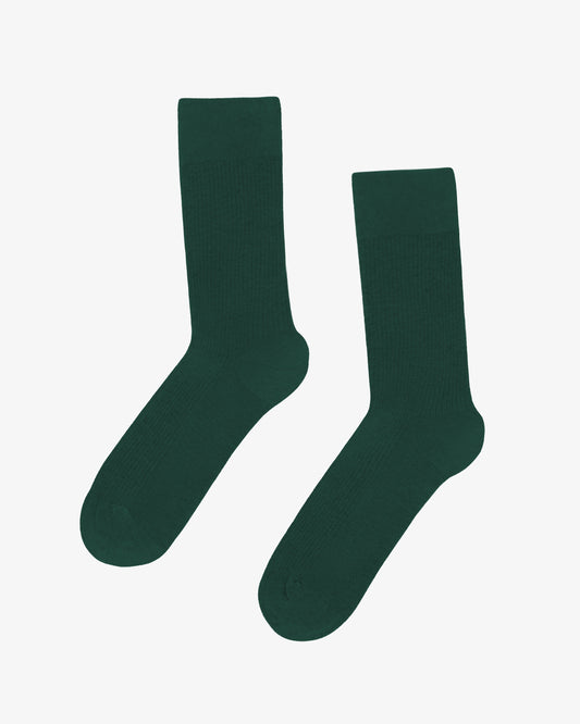 Men's Organic Cotton Crew Socks – Ribbed Tennis-Inspired Design, Cushioned and Breathable | Emerald Green