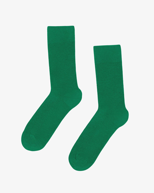 Men's Organic Cotton Crew Socks – Ribbed Tennis-Inspired Design, Cushioned and Breathable | Kelly Green