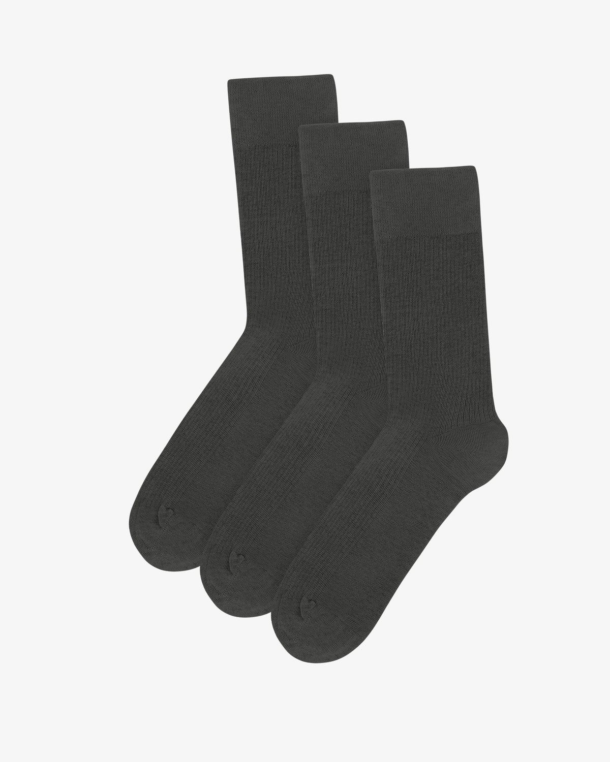 Men's Classic Organic Cotton Ribbed Crew Socks 3-Pack in Lava Grey – view 1