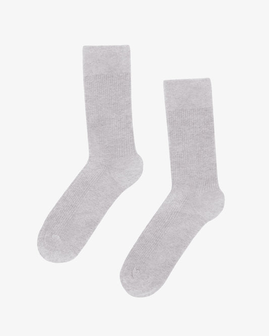 Men's Organic Cotton Crew Socks – Ribbed Tennis-Inspired Design, Cushioned and Breathable | Snow Melange