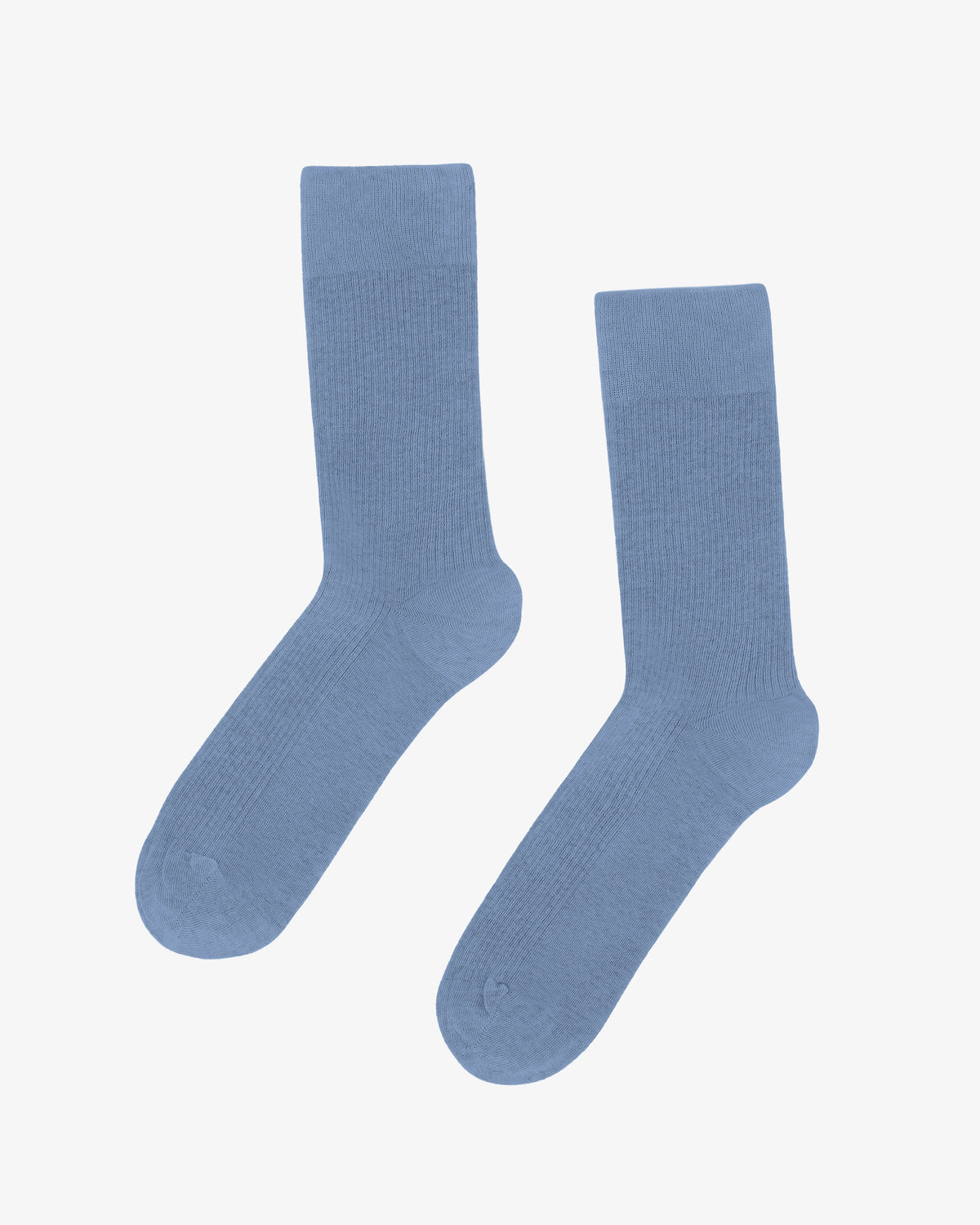 Men's Organic Cotton Crew Socks – Ribbed Tennis-Inspired Design, Cushioned and Breathable | Steel Blue