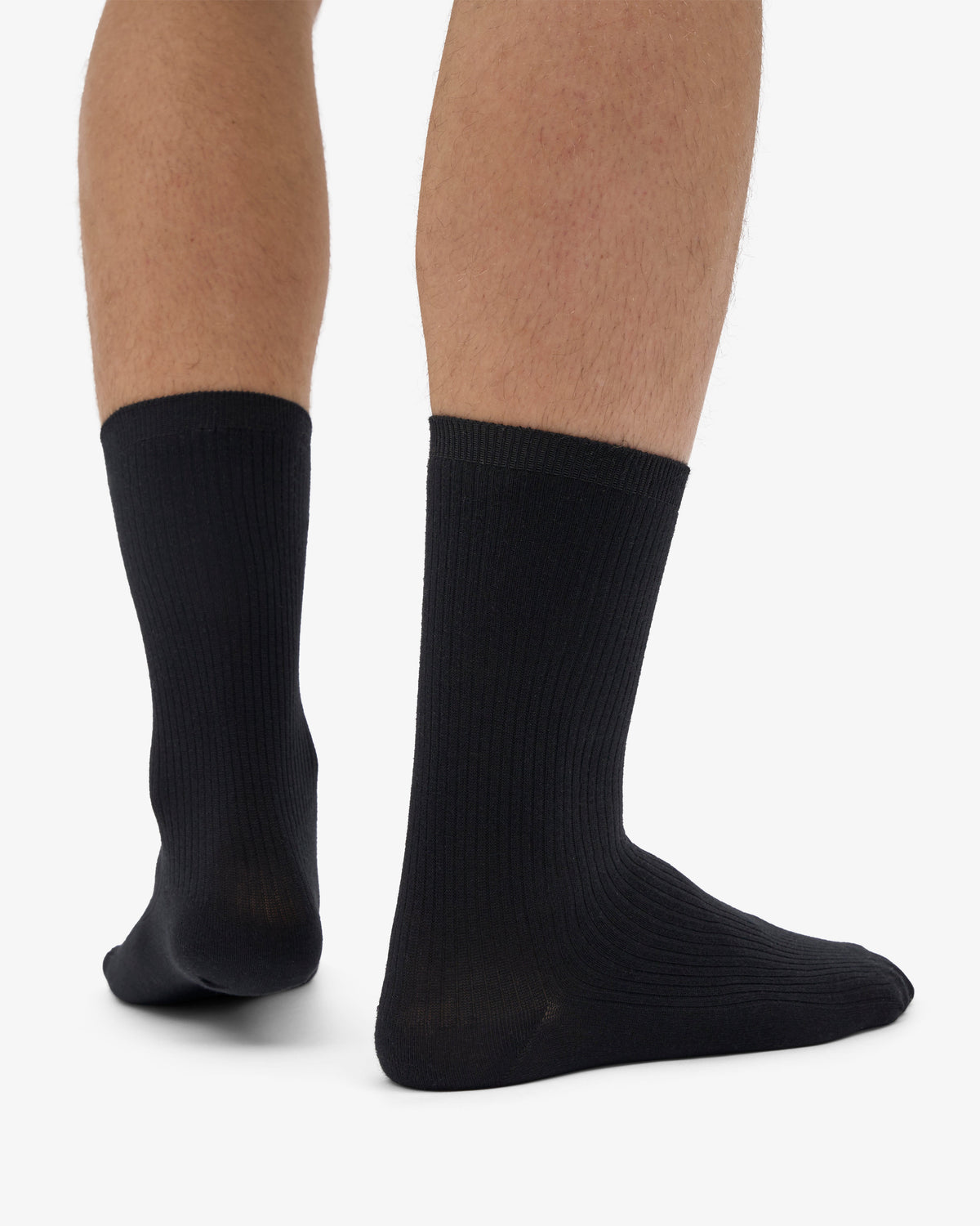 Men's Organic Cotton Crew Socks in Deep Black – view 3